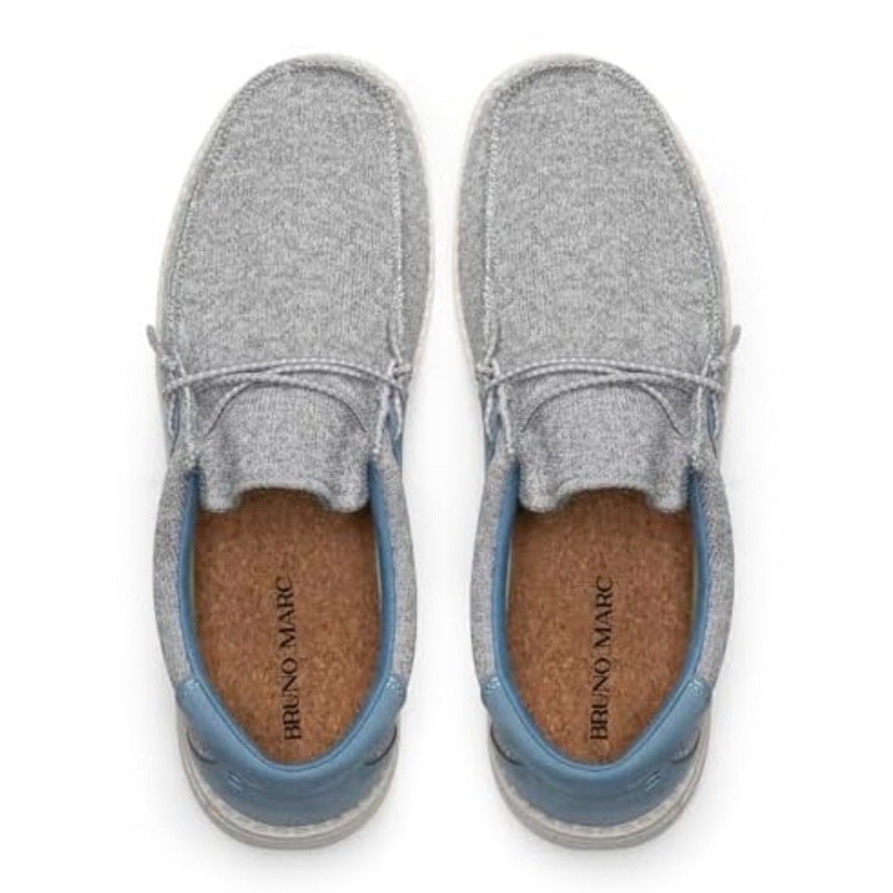 Bruno Marc Men Grey Blue Knit Slip On Casual Loafer Shoes Size 10.5 NEW - Picture 5 of 9